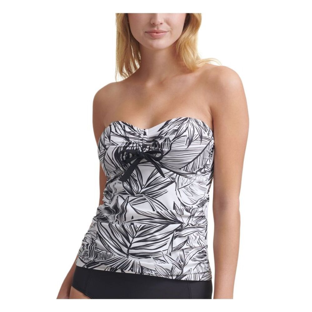 DKNY Women's White Bow-Front UV Protection Tankini Swimsuit Top XS - Picture 1 of 1